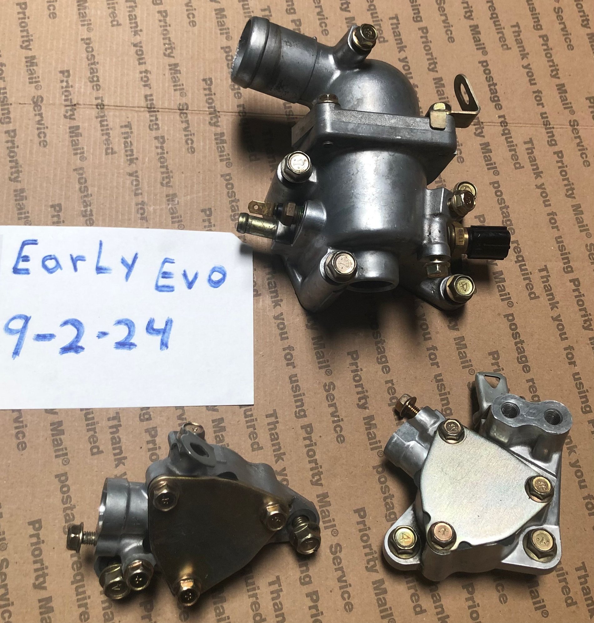 Engine - Intake/Fuel - Evo 9 waterneck and intake and exhaust cam sensor housings - Used - 2006 Mitsubishi Lancer Evolution - Las Vegas, NV 89120, United States