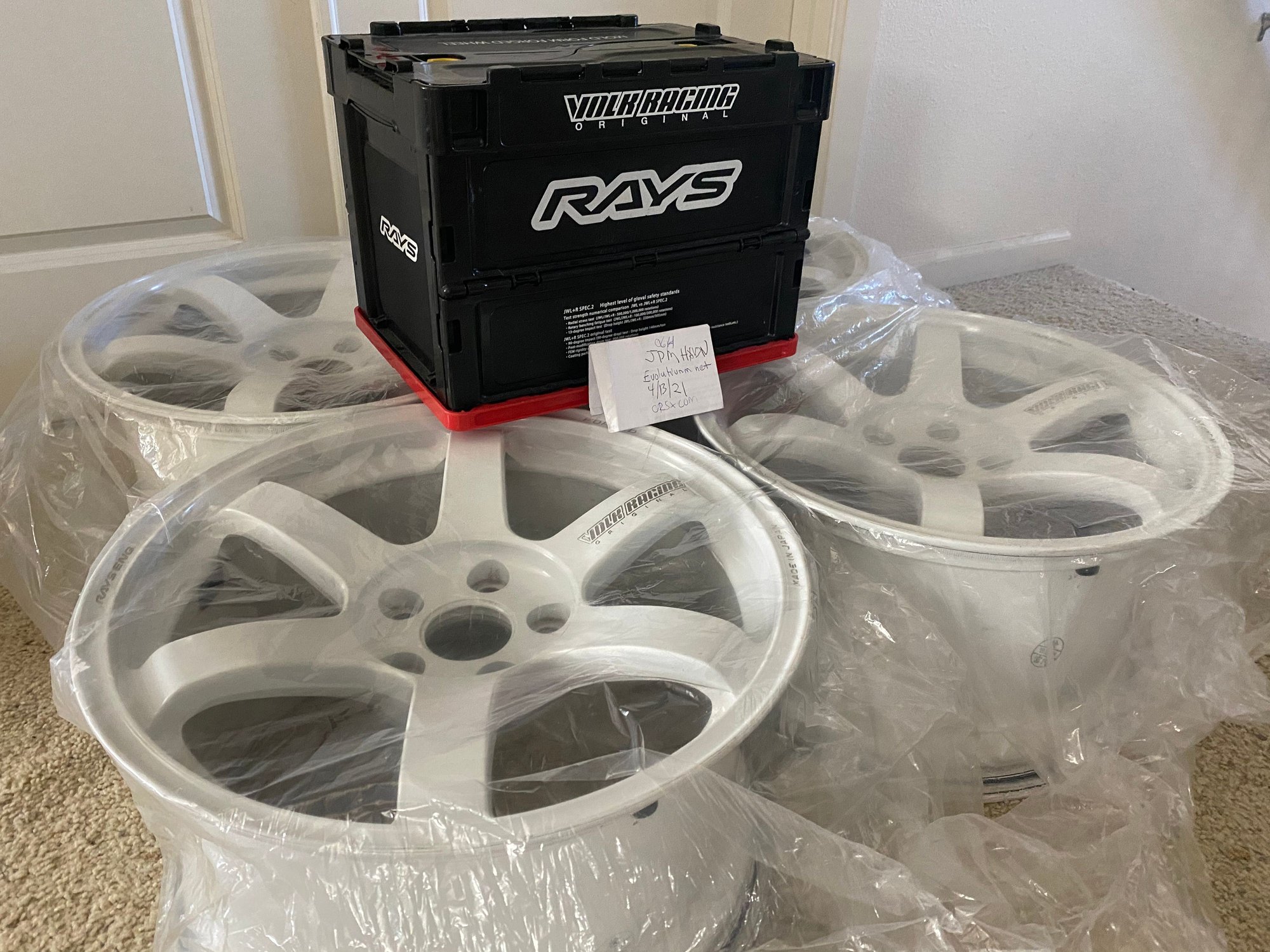 Wheels and Tires/Axles - TE37 Saga Dash white - Used - 2002 to 2021 Mitsubishi All Models - Portland, OR 97236, United States