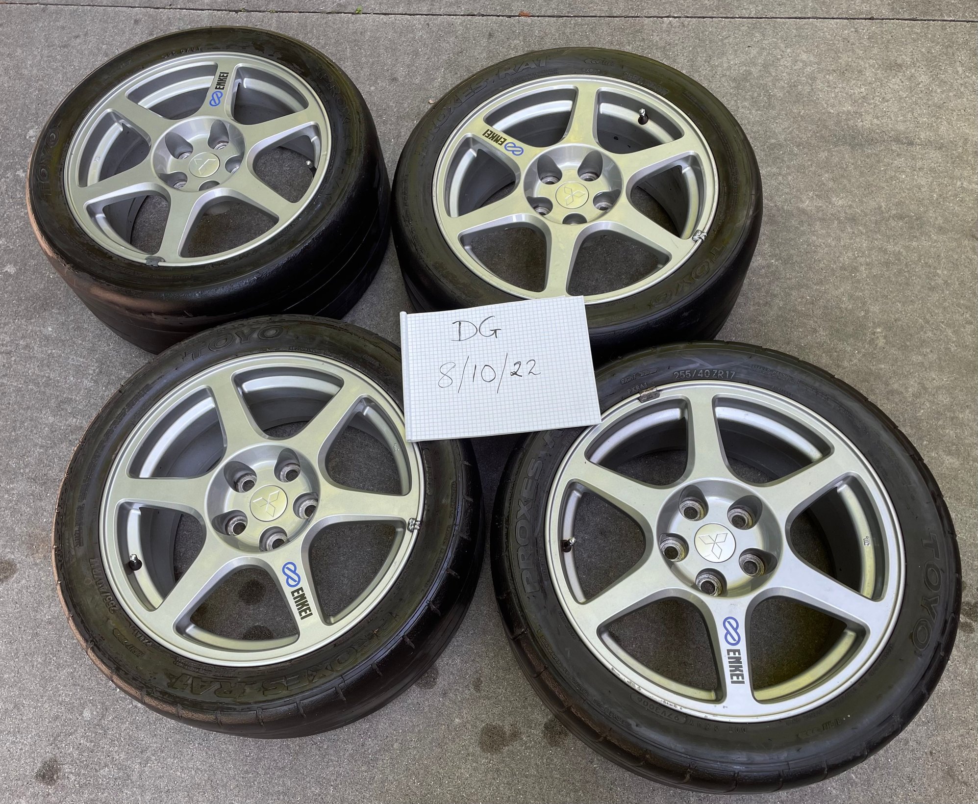 Wheels and Tires/Axles - Evo 8 stock Enkei wheels for sale - Used - 2003 to 2006 Mitsubishi Lancer Evolution - Sheboygan, WI 53020, United States