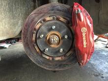 AP racing slotted discs with brembo caliper
