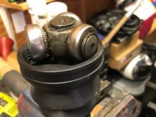 Replace bearing body onto shaft with new snap ring