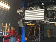 Up on the lift showing off that clean undercarriage and nice big IC.