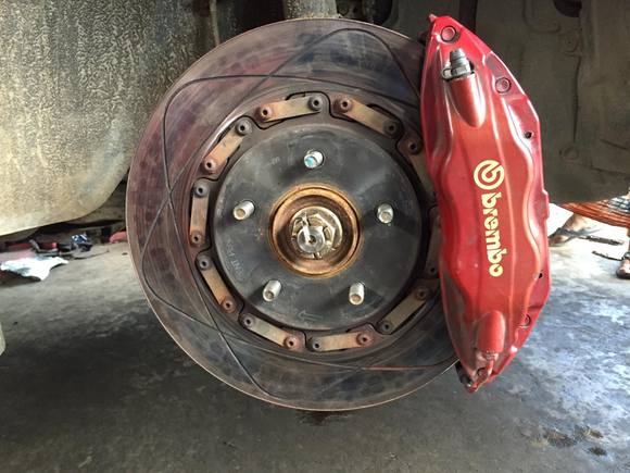 AP racing slotted discs with brembo caliper