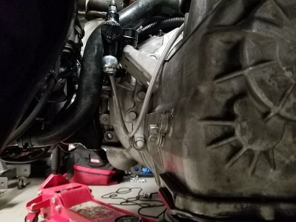 Running the STM one piece master to slave clutch line.