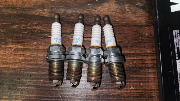 Spark plugs that were corroded 