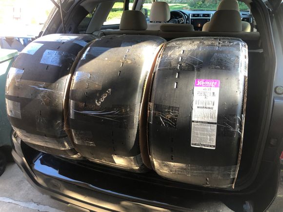 Only fit 3 of 4 tires across in Outback.  Seller gets stickers too.  