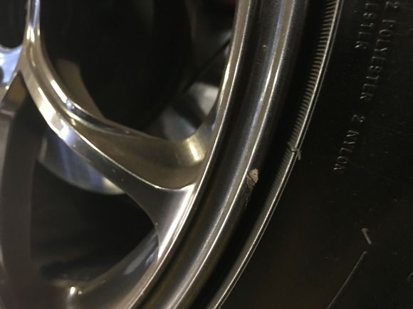 Chip from road debris