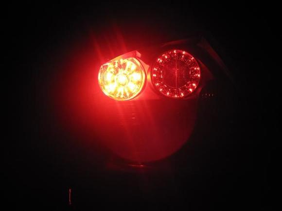 filament - lights on; brakes