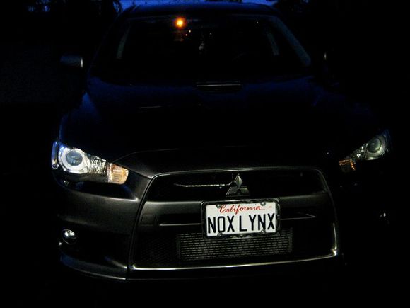 Scary face in the evening darkness