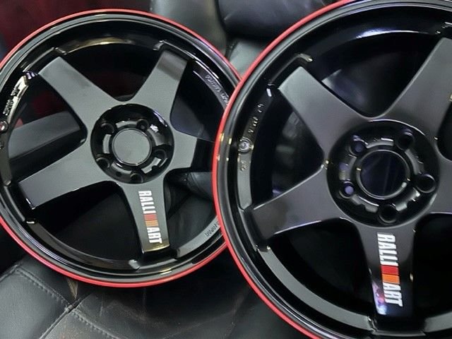 Wheels and Tires/Axles - RARE Rays Ralliart R-01 Gloss Black with Red Stripe Wheels – 18 x 8.5 +30, 5x114.3 - New - 0  All Models - Dublin, OH 43016, United States