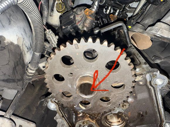This is where I think there should be a bolt or a large hex on the inside but there is nothing. 