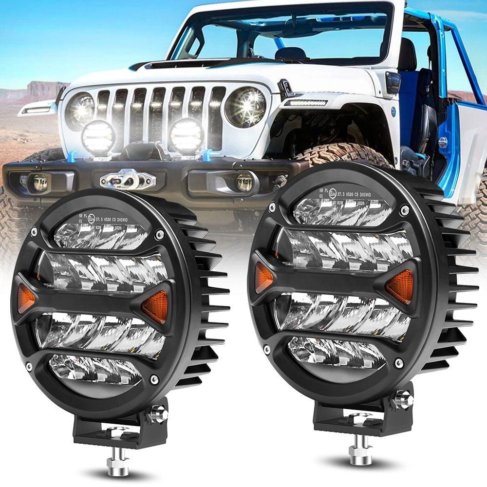 AUXITO 7 LED Pod Lights - 200w 24000lm Driving Lights White Spot