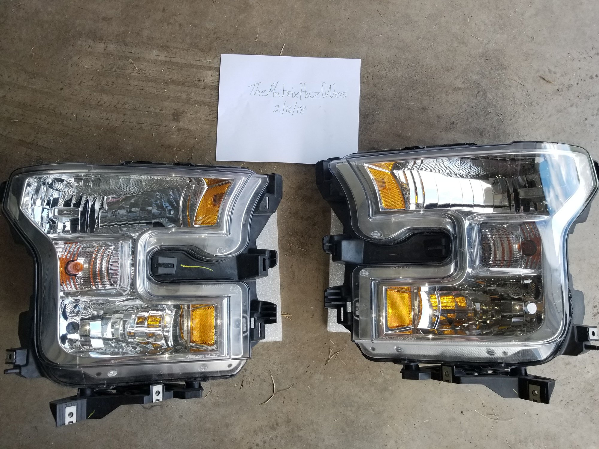2015 halogen oem headlights with f150 led mk3 leds low beams Ford