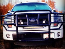 Dually Spots in Amber set behind Grille
Dually Driving in White 
20" SR Spot/Flood in White