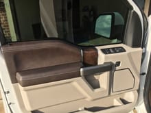 Drivers front door (Leather, wood, and plastic)