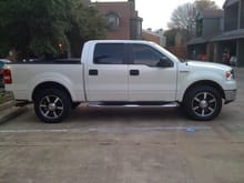 Side pic of the new tires and rims