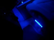 Blue LED's mounted under front driver seat