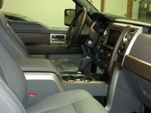 2013 F-150 Lariat Steel Gray Interior with Leather Bucket seats.