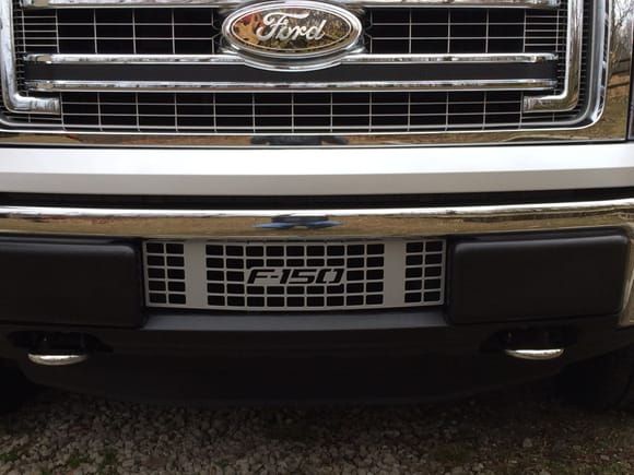 I was bored today so I painted my lower grille to match the silver of the factory main grille. It was black and you couldn’t see the F-150 cutout!