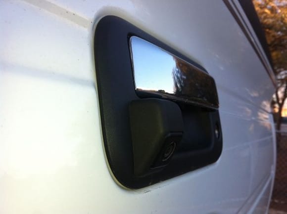 BrandMotion rear backup camera in the tailgate handle.