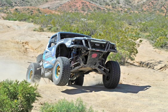 #1466 Ford Ranger with PM Truck Race Gold Forge Beadlock Wheels won 1st place at the SNORE Motion Tire 300 in Ridgecrest, CA.