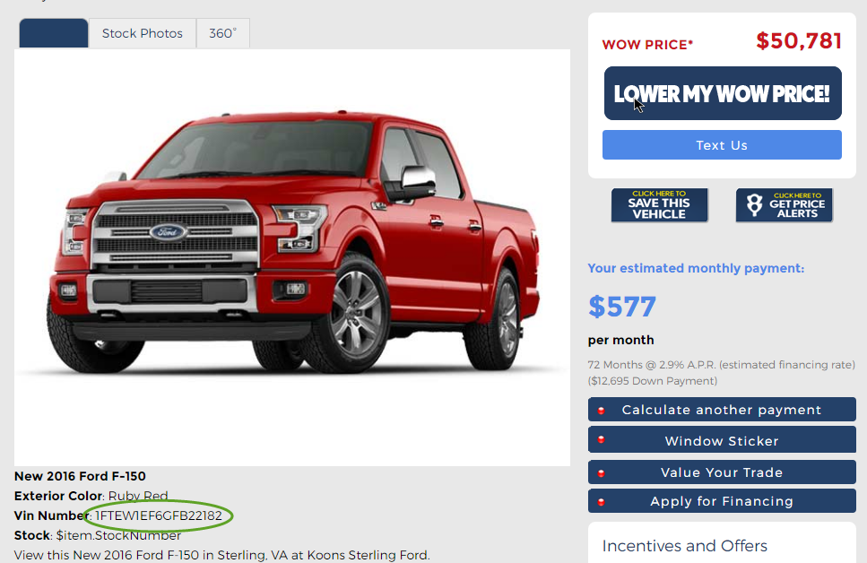 Ford f150 prices paid