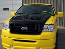 light the black/yellow mix on this truck, unsure if I want this hood on my truck. Looking for the carbon fiber hood