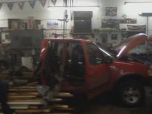during 3 inch body lift looks like a chop shop lol