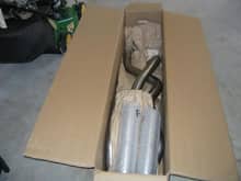 MagnaFlow SIDO exhaust system in the carton.