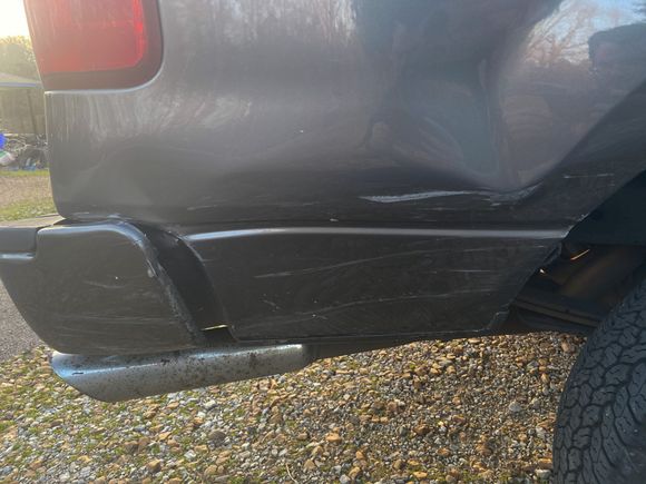 Close up of point of impact 