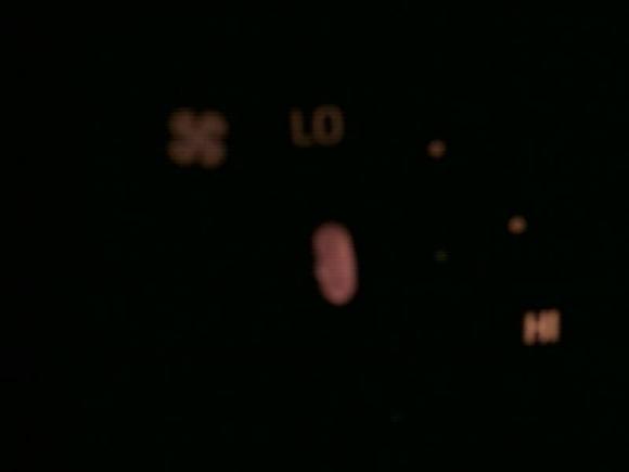 close up of A/C control after light change