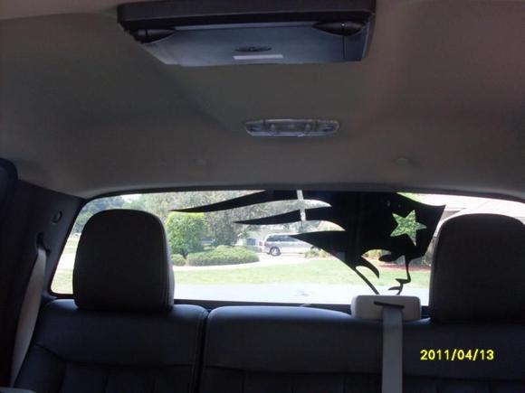 dvd screen and pat window sticker