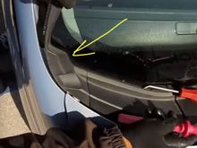 Looking for the part number for the trim on the passenger side lower corner for the windshield of my 2009 Fit Sport.

I can’t figure it out on any Honda Parts sites.