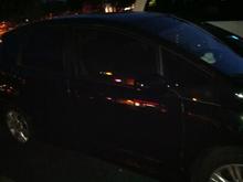Night shot of my crystal black honda fit 2011 late model. Love this car.