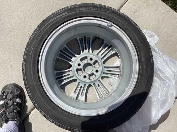 Brand new, unused rim, 2011 Fit Sport with used tire mounted.