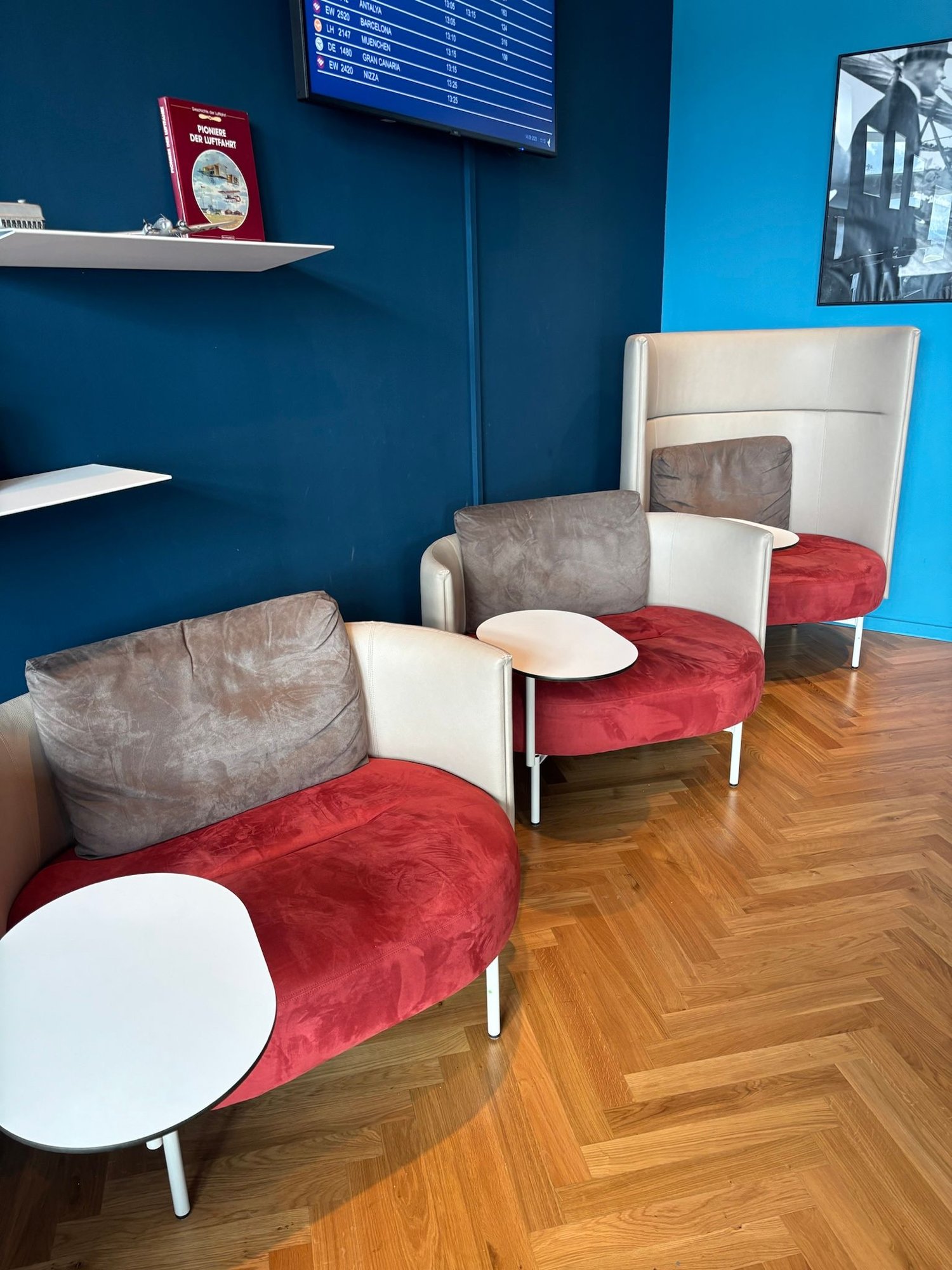 Loved these seats with their own little table attached 