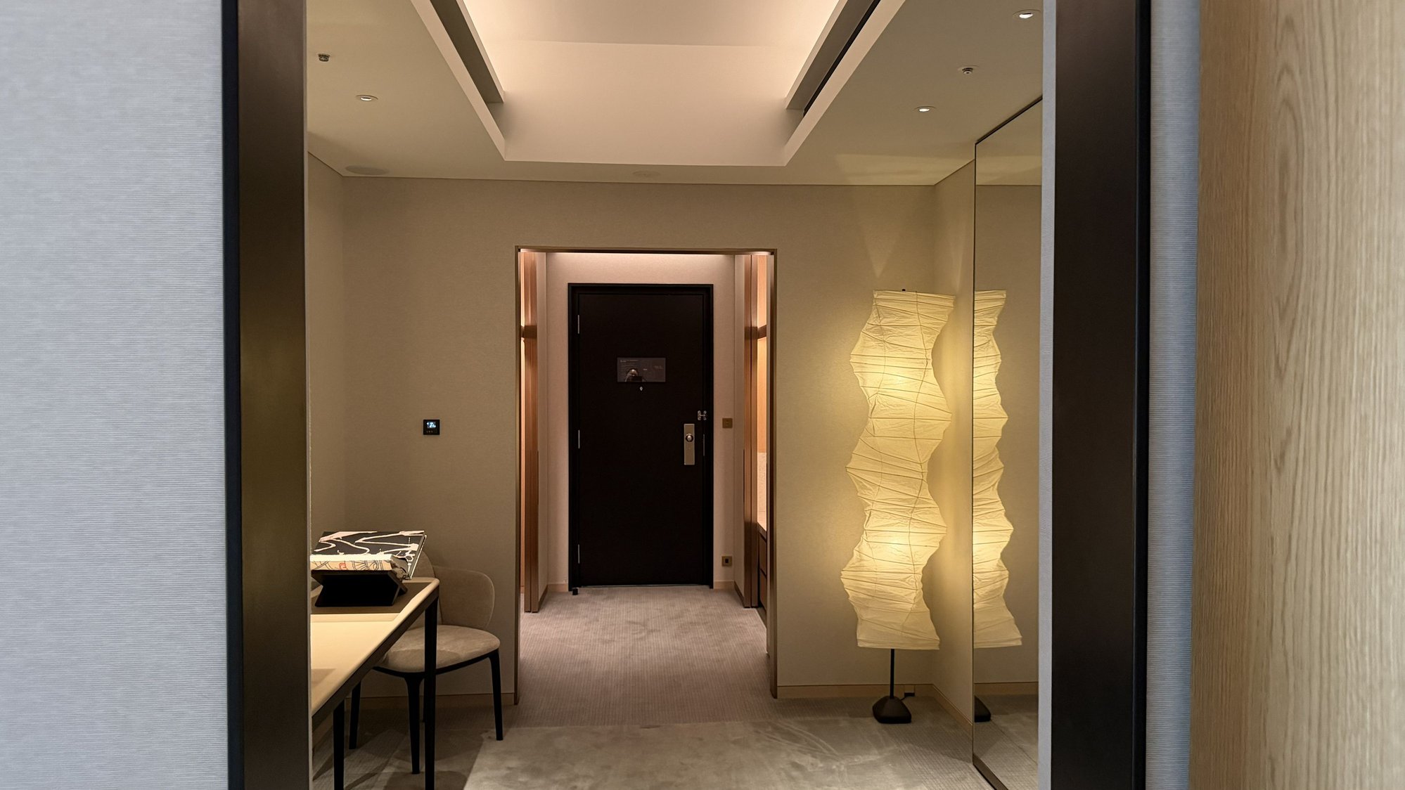 Ambassador suite.  A long entry hallway with closets on each side.