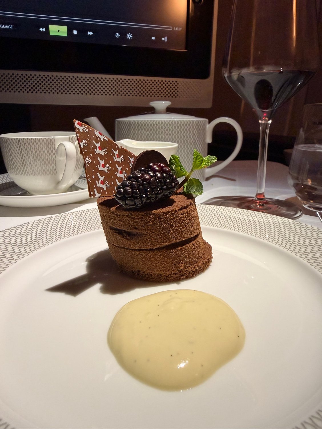 The caramel and chocolate was the better of the two desserts 