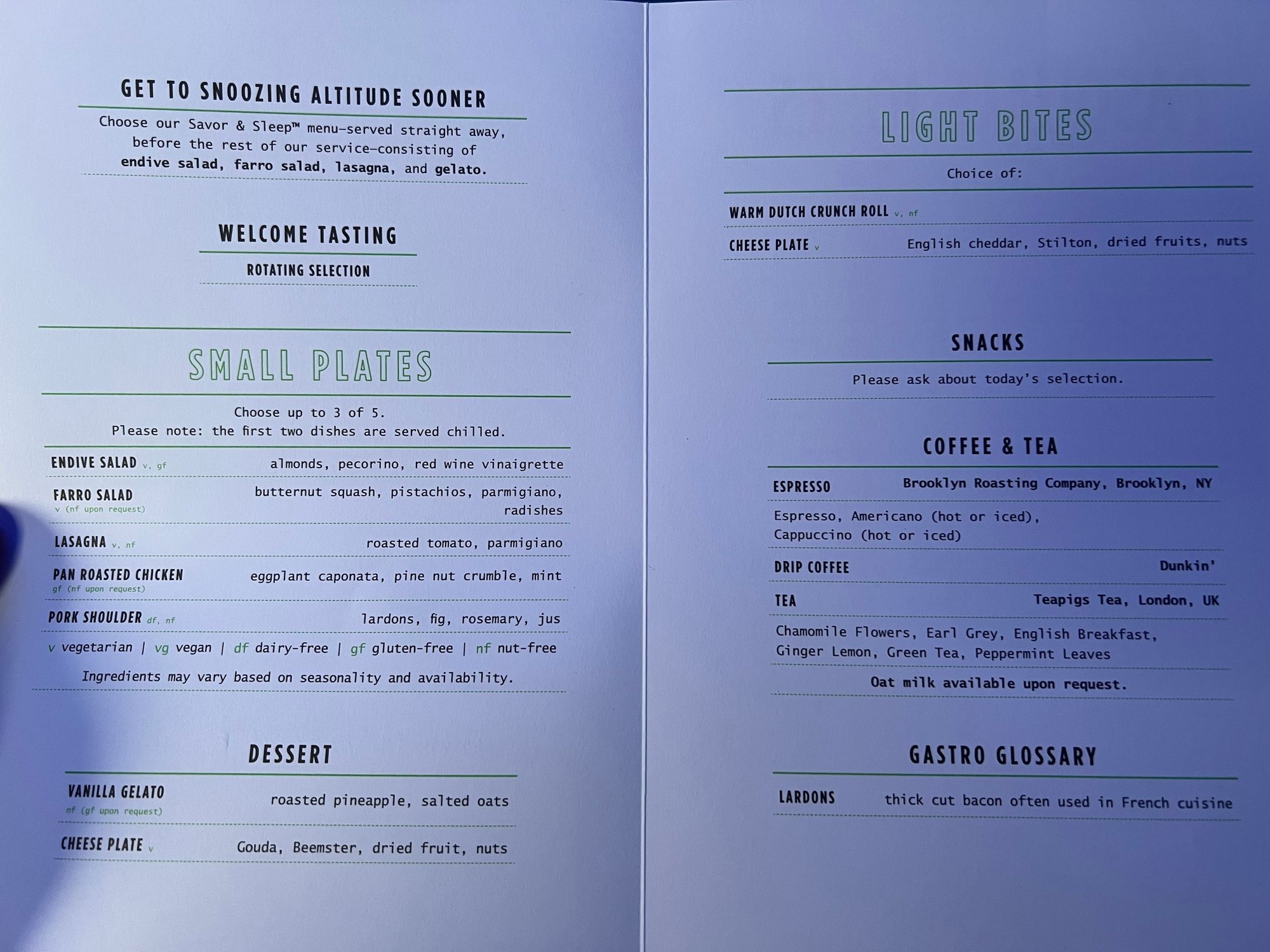 JetBlue Mint Menus Page 41 FlyerTalk Forums