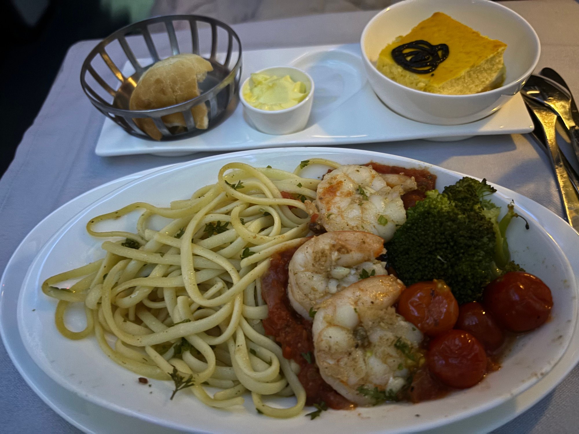 Prawns tender, but tomato sauce very sweet which was off-putting,