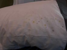 Nice stained and somehow moist / wet pillow 