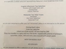 This afternoon’s menu.