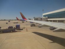 At gate upon arrival at HOU