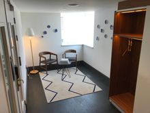 The penthouse is devided over two floors:
This is the entrance on the lower floor