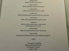 Evening 'Tipple' menu.  