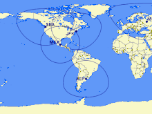 2000 mile radius from selected Skyteam hubs.
