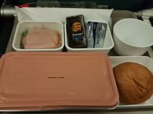 Meal tray, with the mysterious chocolate that appears, but not listed on the menu!! 