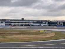 Here’s the Boeing 777-300ER that brought us over from Toronto. Usually there would be dozens of aircraft coming and going from all over the world at this time of day, but the only other non-European aircraft I saw were 2 United planes.
