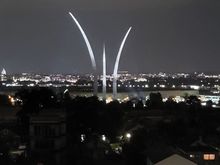 Air Force Memorial with Capitol off to the left.