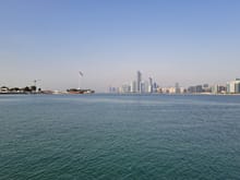 View of the Abu Dhabi skyline from the Dhow memorial